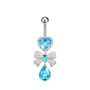 <span class=keywords><strong>Piercing</strong></span> all'<span class=keywords><strong>Ombelico</strong></span> in Acciaio Inossidabile Blu con Zircone Cubico a Forma di <span class=keywords><strong>Farfalla</strong></span> Gioiello per <span class=keywords><strong>Piercing</strong></span> all'<span class=keywords><strong>Ombelico</strong></span> Femminile Elegante a Prezzo di Fabbrica - Product Image 5