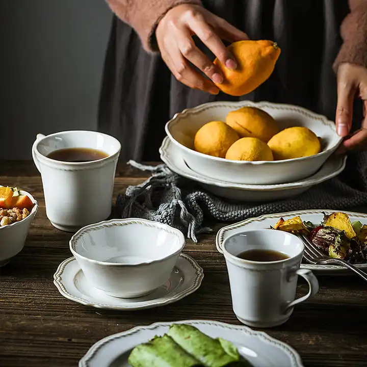 Solhui Ceramic Tableware Dinner Plate Salad Bowl Housewares Kitchen Cups  And Plates Utensils - Buy Retro Kitchen Utensils,Ceramic Food Plates