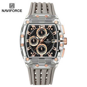<span class=keywords><strong>Montre</strong></span>-bracelet pour homme NAVI <span class=keywords><strong>FORCE</strong></span> NF7105, nouveau design, boîtier transparent, bracelet en silicone, étanche, sport, extérieur, quartz. - Product Image 2