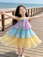 Robe à volants à pois arc-en-ciel à col licou pour adolescentes, confort toute la journée, pour la plage, les activités de plein air et le quotidien