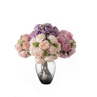 Bouquet de roses artificielles réalistes et douces - Style INS - Fleurs pour décoration de mariage, extérieur et intérieur - Vente en gros disponible