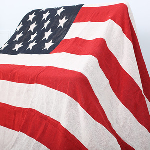 Coperta Decorativa Vintage con Bandiera Americana e Britannica, Tessuto Jacquard, per Divano e Letto - Product Image 1
