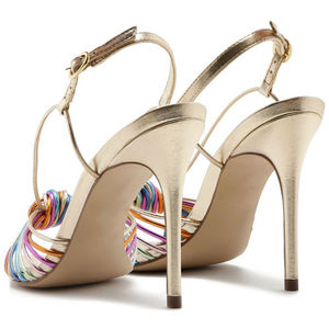Taglie forti eleganti <span class=keywords><strong>scarpe</strong></span> da <span class=keywords><strong>donna</strong></span> <span class=keywords><strong>con</strong></span> nodo arcobaleno punta a punta cinturino alla caviglia Stiletto sandali eleganti da <span class=keywords><strong>donna</strong></span> <span class=keywords><strong>con</strong></span> tacco alto - Product Image 3