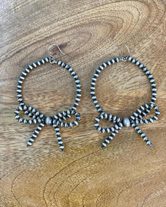 Nouveaux modèles de perles Navajo faites à la main perles cercle nœud papillon forme de larme boucles d'oreilles Wester bijoux pour Cowgirls - Product Image 1