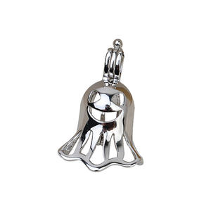 Pendentif Halloween en argent S925, cage sans trou, plateau vide pour 6-8 perles, accessoires de bricolage, tendance, 2734, composants et trouvailles de bijoux - Product Image 5