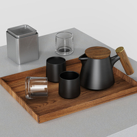 Théière en céramique et porcelaine haute qualité, personnalisable, avec poignée en bois, infuseur amovible, capacité 800 ml, style moderne et luxueux, vente en gros