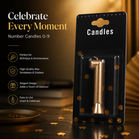 Velas de Cumpleaños de Lujo con Número Dorado del 0 al 9, Velas Metálicas Premium para Pastel, Sin Humo, Sin Goteo, para Pascua y Año Nuevo