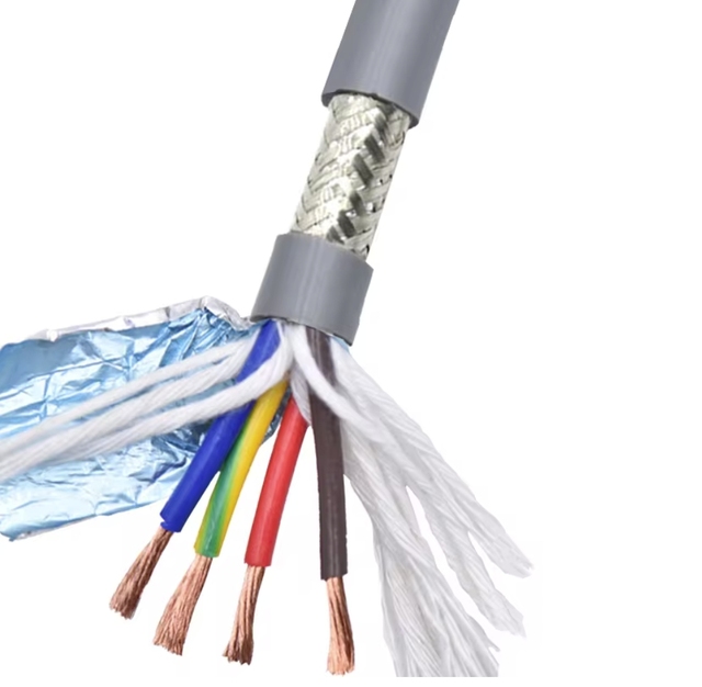 Shielded Cable TRVVP Heat-Resistant Electric Wire 24/22/20/18/17AWG 2/3/4/5/6/7/8 Core Gray PVC Insulated Towline Cable