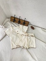 Ensemble d'été coréen pour bébé, 100 % coton, débardeur à manches courtes et short décontracté, tenue 2 pièces unisexe pour nourrisson et tout-petit, vente en gros