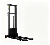 Chariot élévateur à fourche monté sur camion Tambolift modèle 1200, capacité 1T, hauteur de levage 1,6 m, fonctionnement manuel, entraînement électrique à roues motrices