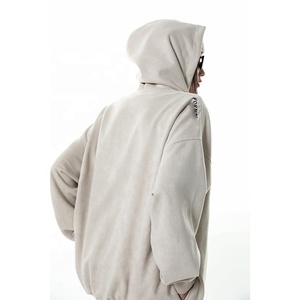 Tùy Chỉnh Chất Lượng Cao 100% Bông Mùa Đông Dày Áo 500gsm Nặng Thời Trang Thêu Zip Áo Trùm Mũ Trùm Mũ Kim Loại Dây Kéo <span class=keywords><strong>S</strong></span> Mùa Thu - Product Image 3