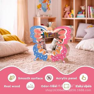 Wooden Butterfly Shaped Piggy Bank Transparent Acrylic Childrens <b>Gift</b> <b>Money</b> <b>Box</b> Desktop Storage - Product Image 4