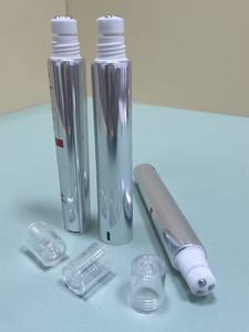 Silver Metallic <b>Squeeze</b> Tube with Roller <b>Ball</b> Applicator Cap for Hair Growth Serum - Product Image 2