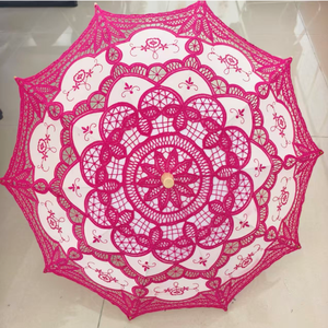 TX11127 оптовая продажа винтажный высококачественный белый кружевной зонт черный розовый бежевый кружевной зонт для свадьбы зонтик - Product Image 3