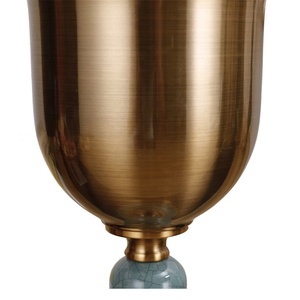 Commercio all'ingrosso di fiori di metallo blu vaso soffiato a mano di lusso per <span class=keywords><strong>la</strong></span> casa decorazione di cerimonia nuziale centrotavola - Product Image 2