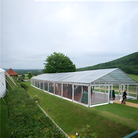 Tentes de luxe transparentes TENTCHO pour événements, mariages, fêtes, avec poteaux et piquets, en promotion, 20 x 40 pour mariages et événements