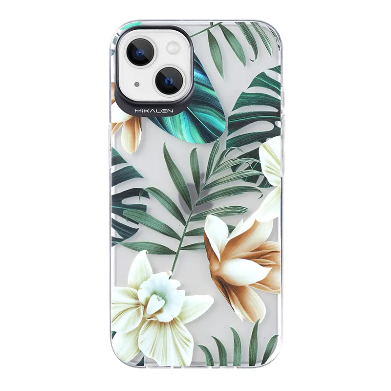 For Apple iPhone 13 12 Pro Max Transparent Flower Phone Case Mikalen Summer Clear Phone Cover for iPhone 11