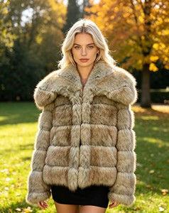<span class=keywords><strong>Manteau</strong></span> en velours à revers large et moelleux pour <span class=keywords><strong>femme</strong></span> - Rayé, froncé, artisanal, décontracté, luxueux, chaud pour l'<span class=keywords><strong>hiver</strong></span>, longueur normale, taille <span class=keywords><strong>XL</strong></span> - Product Image 3