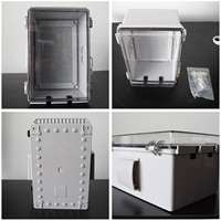 Boîtier de jonction électrique IP67/55 en ABS avec couvercle transparent, base de montage et aérations, boîtier en plastique pour instruments électroniques