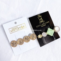 Carte d'emballage pour boucles d'oreilles en papier kraft naturel, impression de logo personnalisé, carte de présentation de bijoux, carte d'insertion pour emballage de bijoux vintage