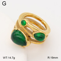 Goldfarbene Modische Ringe mit Bunten Steinen, Auffällige Designs, Strukturiertes Breites Band, Offen Verstellbarer Schmuck für Frauen, Tägliches Tragen, Geschenk