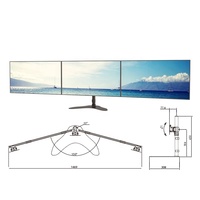 Support de bureau de support de moniteur triple de conception modulaire de ventes d'usine avec les bras réglables de support