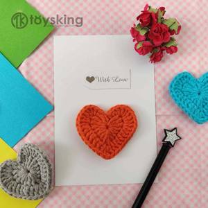 Applique Cœur au <span class=keywords><strong>Crochet</strong></span> en Fil de Coton - Patch Cousu à la Main pour <span class=keywords><strong>Scrapbooking</strong></span>, Décoration de Mariage, Vêtements de Bébé - Product Image 2