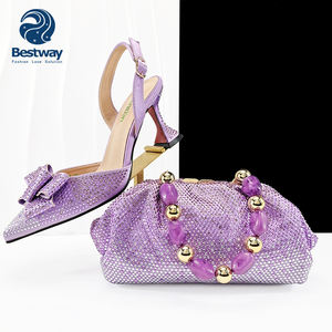 Sepatu dan Tas Pesta Bestway Berkualitas Tinggi Ukuran 38-43 Hak 3.3 Inci Sepatu Italia Tas Tangan Wanita - Product Image 4