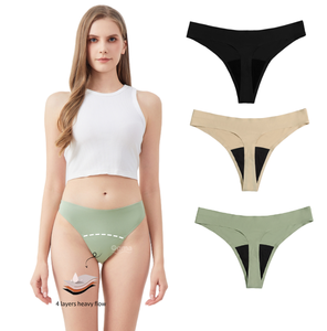 Ventes en gros de culottes menstruelles invisibles sans couture à 4 couches, imperméables, confortables et respirantes - Product Image 1