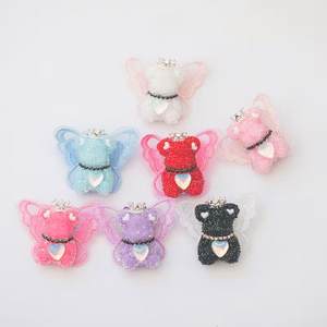 Alas acrílicas con cuentas de diamantes de imitación DIY, cuentas de azúcar de oso para bolígrafo de cadena de teléfono móvil, venta al por mayor - Product Image 1