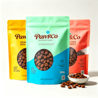 Sacs d'emballage personnalisés pour aliments pour animaux de compagnie, sachets refermables anti-odeur avec fenêtre pour friandises pour chiens, collations pour chats, aliments secs – 500g, 1kg, 2kg, 5kg