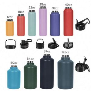 Most Popular Custom logo <b>Large</b> Capacity Stainless Steel Water Bottle Thermal Insulated 20oz 32oz 40oz Water Bottle with Straw - Product Image 6