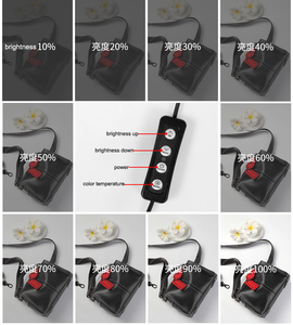 Boîte à lumière photo LED portable de 25 cm, tente de prise de vue pliable avec fonds en PVC, éclairage réglable, alimentée par USB pour la photographie de produits - Product Image 3