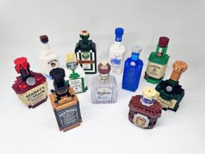 Tên tùy chỉnh Bourbon chai khối xây dựng engravable hiển thị Set Bar giỏ hàng trung tâm - Product Image 4