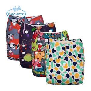 Babyshow personnalisé microfibre bébé couches lavables doux respirant <span class=keywords><strong>lavable</strong></span> réutilisable simple rangée boutons-pression imprimé conception en gros - Product Image 2