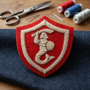 BLAZER BADGE personnalisable brodé à la main et émaillé en tissu et feutre Badge nominatif à coudre pour sacs - Product Image 2