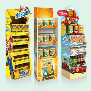 Portable imprimé personnalisé pour POP présentoir <span class=keywords><strong>en</strong></span> carton recyclable voyageur debout de plancher pour bonbons au détail carton <span class=keywords><strong>En</strong></span> Carton affichage elle - Product Image 3