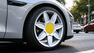 Rines Deportivos de Lujo para <span class=keywords><strong>Ferrari</strong></span> y Porsche, Blancos Brillantes con Diseño Floral de 8 Radios, Forjados, con Tapas de Eje Amarillas Personalizadas - Product Image 5