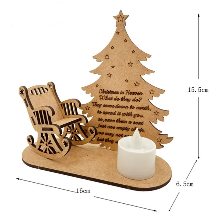 크리스마스 장식품 DIY 나무 천국 흔들 의자 크리스마스 천사 메모리 의자