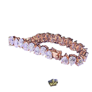 Bracelet de luxe en argent sterling 925 avec pierres de moissanite créées en laboratoire, design cubain glacé époustouflant, parfait - Product Image 1