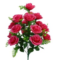 Fleurs Artificielles Hengfang : Meilleures Ventes Transfrontalières, Vente en Gros Directe Usine – Roses en Soie Simulées à 18 Têtes, Artisanat Floral