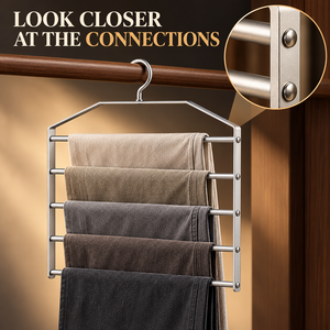 Porte-<span class=keywords><strong>pantalons</strong></span> et jupes à 5 niveaux en alliage d'aluminium, rose doré, organisateur de vêtements multicouche pour armoire - Product Image 6