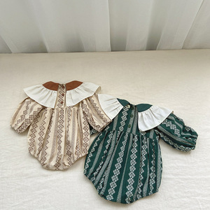 Mono de manga larga de bambú de Otoño de una pieza nueva moda 100% algodón orgánico recién <span class=keywords><strong>nacido</strong></span> 0- 24M Ropa de niña bebé - Product Image 4