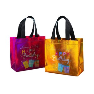 Eco Reusable Laser Non-woven Letter Luxury Birthday Gift <b>Tote</b> Shoulder Handbag <b>Travel</b> Gym Grocery Shopping Zipper Medium Rope - Product Image 2