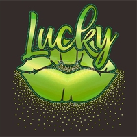 Saint Patrick's Day Lips Shamrock Hot Fix Strass Vert Irisé Sparkle Vinyle Lumière Aurorale Transfert De Chaleur Pour Sacs De Chemises