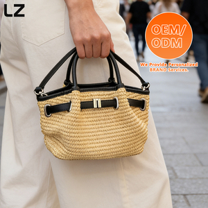 Borsa a Spalla in Paglia LZ OEM ODM, Borsa Estiva da Spiaggia per Donne, Borsa Hobo Intrecciata in Rafia, Borsetta Bohémien Trendy - Product Image 5