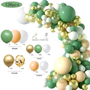 Kit d'arche de ballons en latex vert menthe et blanc métallisé avec confettis, pour Jungle Safari, <span class=keywords><strong>WILD</strong></span> ONE, Anniversaire, Fête des Mères, Mariage, Événement - Product Image 1