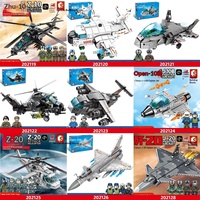 Senbao Aviation Cultural Creation Q-version Puissant bombardier J-20 Mini blocs de construction militaires en plastique Boîte colorée