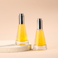 Flacon de sérum à pompe à pression de luxe 15 ml pour huile capillaire, flacon en verre cosmétique transparent, emballage pour soins de la peau