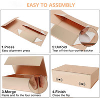 En stock, boîte cadeau en carton rigide magnétique de luxe avec logo personnalisé, boîte cadeau pliable avec fermeture magnétique